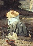 Paul-Camille Guigou The Washerwoman painting